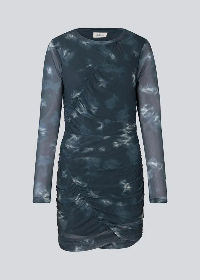 Women Modstrm Dresses CliffordMD Print Dress Midnight Tie Dye Women Modstrm Dresses CliffordMD Print Dress Midnight Tie Dye