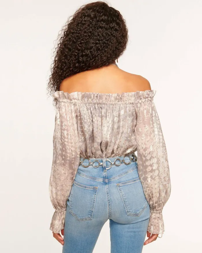 Women Morgan OffTheShoulder Top Slate Kaleidoscope Ramy Brook Tops