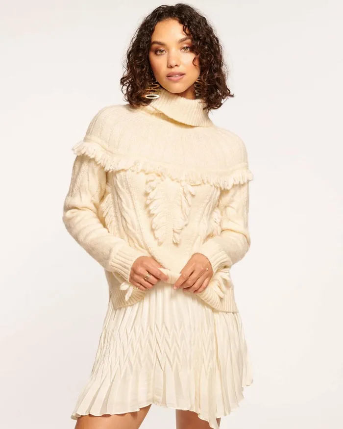 Women Mya Turtleneck Sweater Electric Pink Ramy Brook Tops