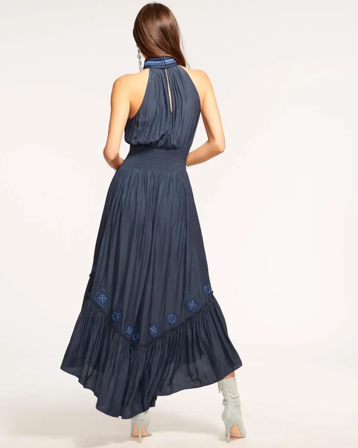 Women Nova High Neck Maxi Dress Navy Ramy Brook Dresses Women Nova High Neck Maxi Dress Navy Ramy Brook Dresses