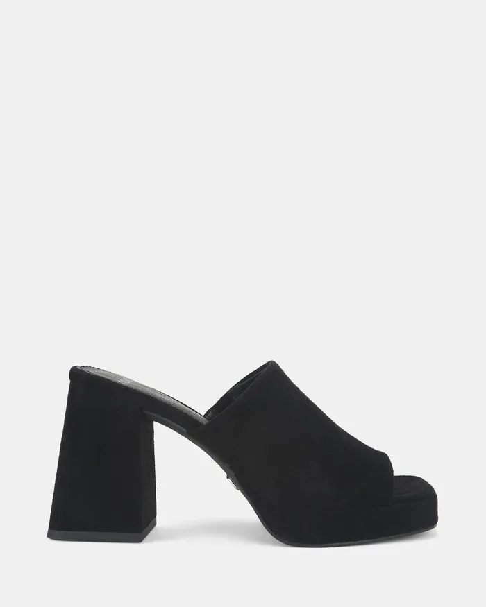 Women NOVO Shoes FUTURA BLACK Open Toe Heels Peep Toes