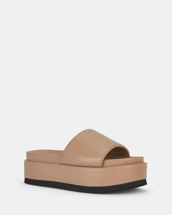 Women NOVO Shoes SERAFINNA CAMEL Sandals Slides