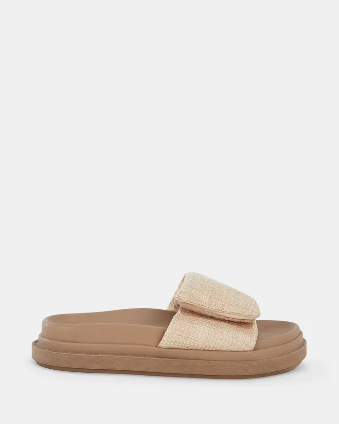 Women NOVO Shoes TARONGA RAFFIA Sandals Slides