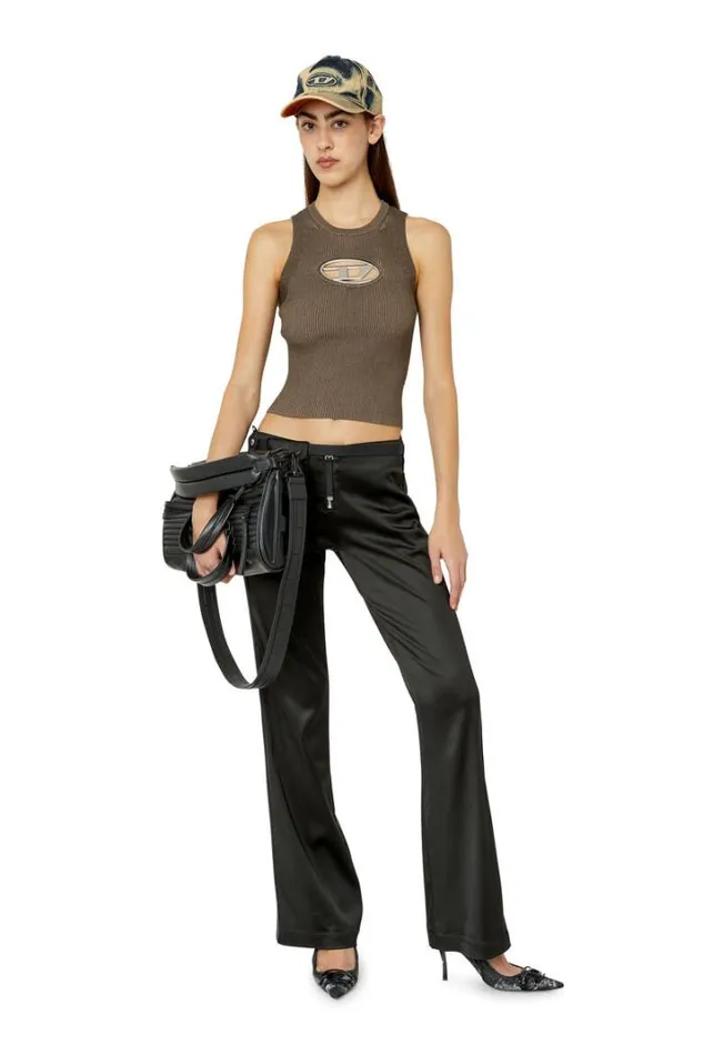 Women PStella Black Diesel Trousers And Shorts