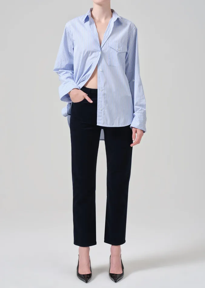 Women Pants Citizens Of Humanity Zurie Ankle Corduroy In Navy