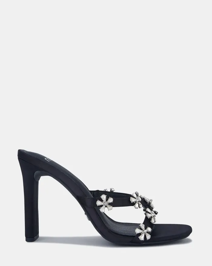 Women Party NOVO Shoes LARNA Black Satin