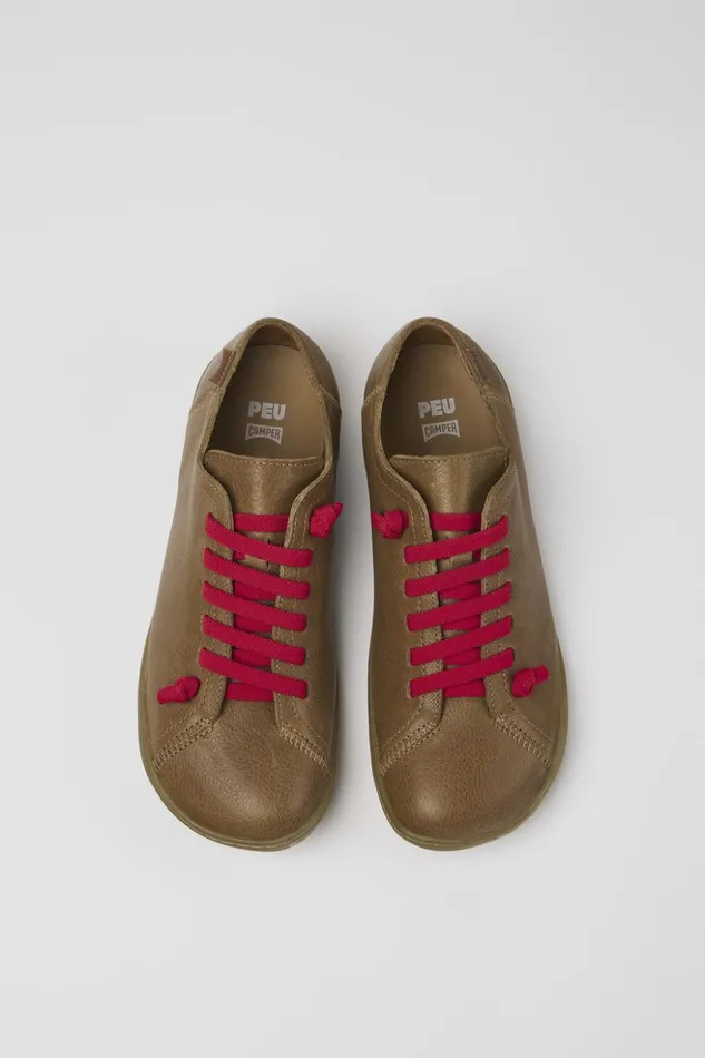 Women Peu Brown Leather Shoes Camper Casual Shoes Women Peu Brown Leather Shoes Camper Casual Shoes