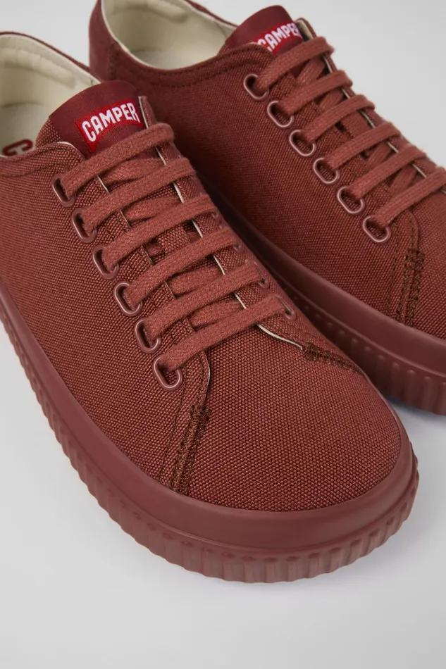 Women Peu Roda Red TENCEL Shoes Camper Sneakers