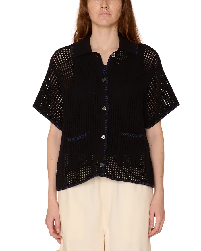 Women PILAR CROCHET CARDIGAN Black SWEATERS OBEY Clothing