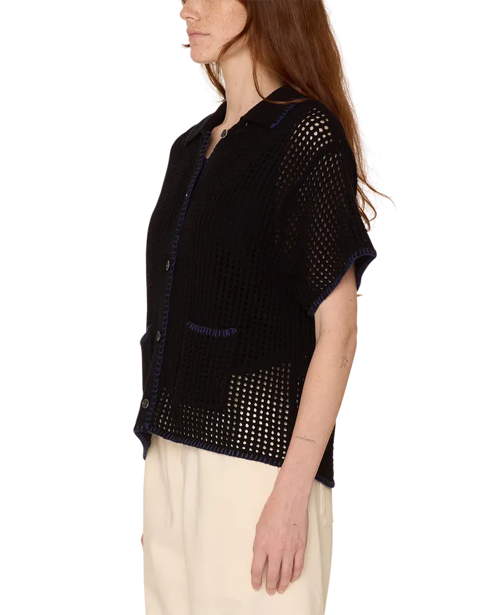 Women PILAR CROCHET CARDIGAN Black SWEATERS OBEY Clothing