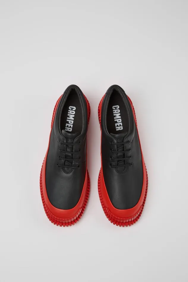 Women Pix Black And Red Leather Laceup Shoes Camper Formal Shoes Women Pix Black And Red Leather Laceup Shoes Camper Formal Shoes