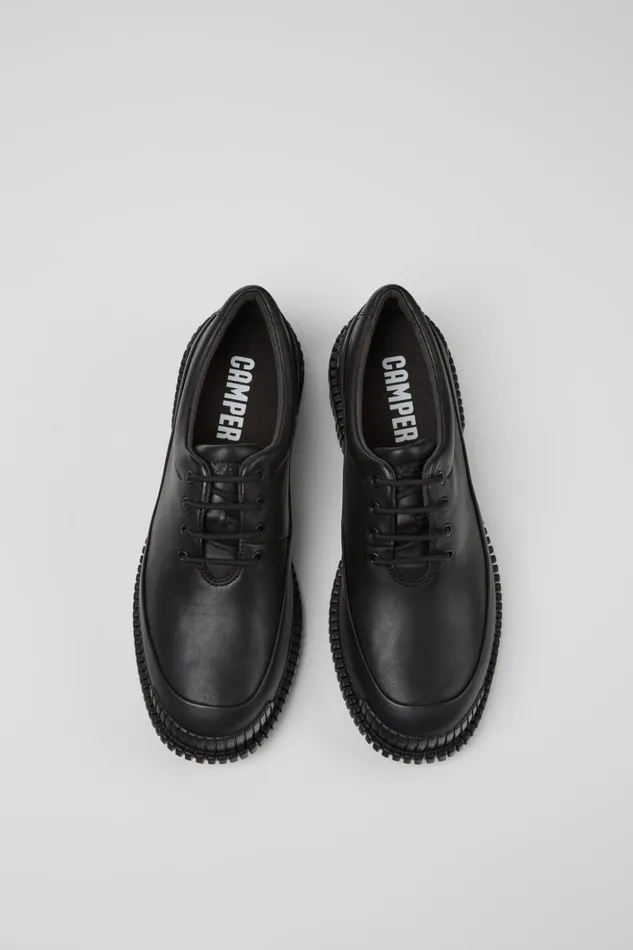 Women Pix Black Leather Shoe Camper Flat Shoes Women Pix Black Leather Shoe Camper Flat Shoes