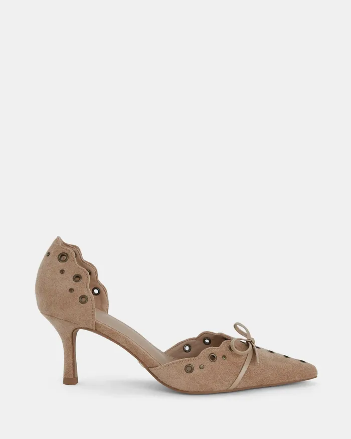 Women Pumps NOVO Shoes ILLASI Sand Closed Toe Heels