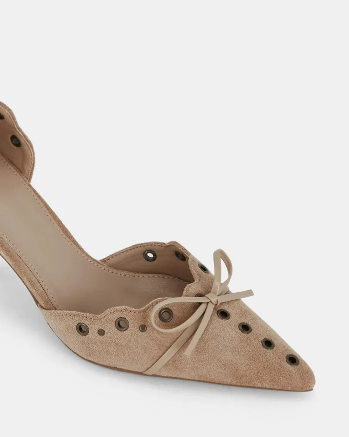 Women Pumps NOVO Shoes ILLASI Sand Closed Toe Heels