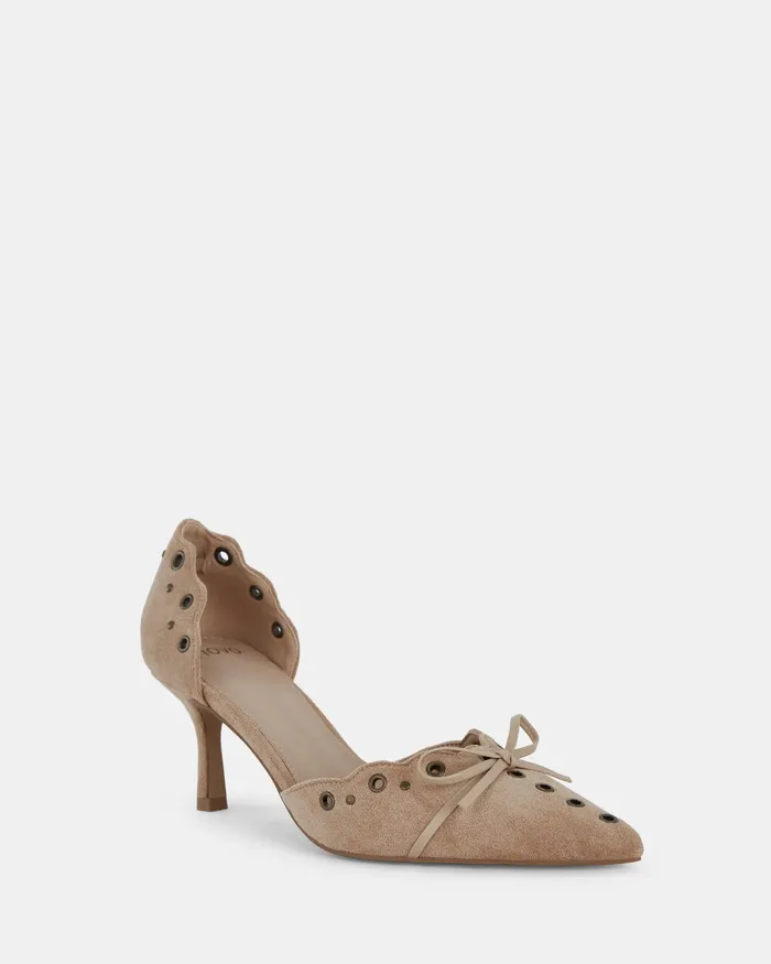 Women Pumps NOVO Shoes ILLASI Sand Closed Toe Heels