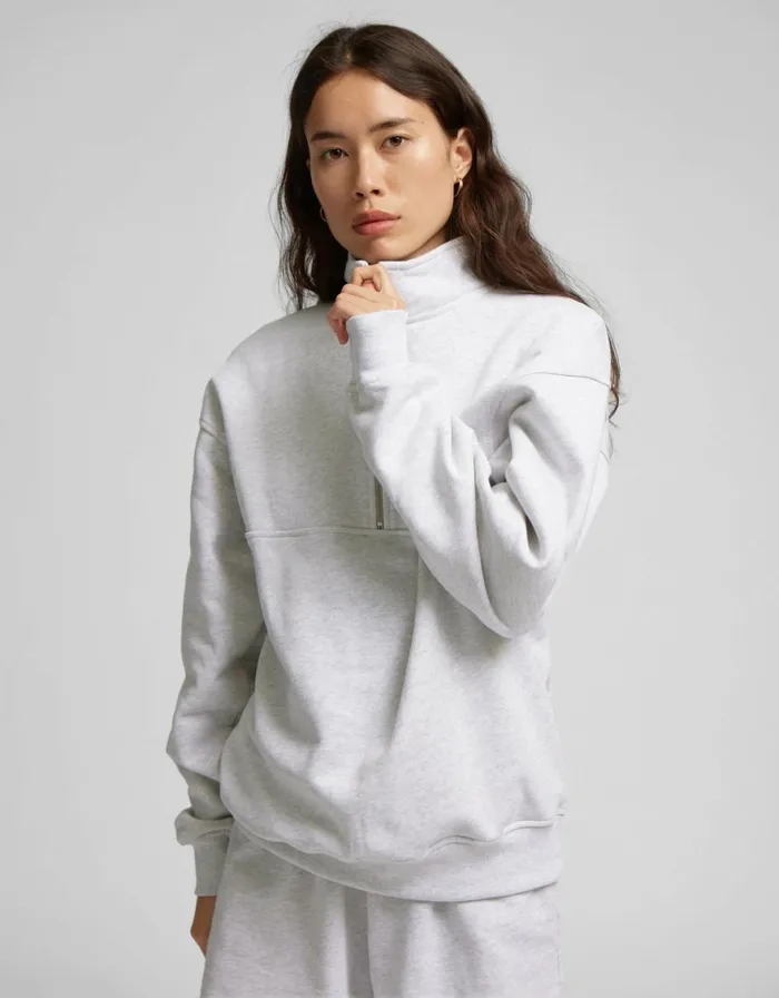 Women Quarter Zips Colorful Standard Organic Quarter Zip Ivory White