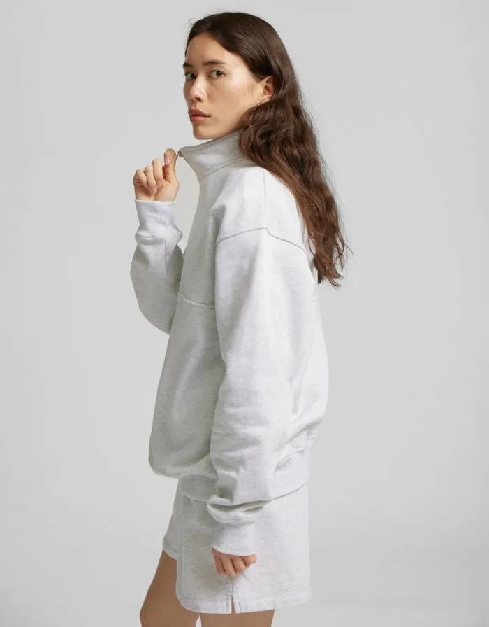 Women Quarter Zips Colorful Standard Organic Quarter Zip Ivory White