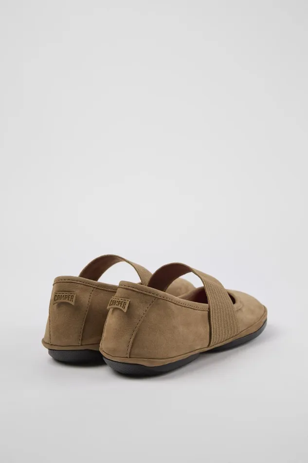 Women Right Brown Nubuck Mary Jane Camper Ballerinas Women Right Brown Nubuck Mary Jane Camper Ballerinas