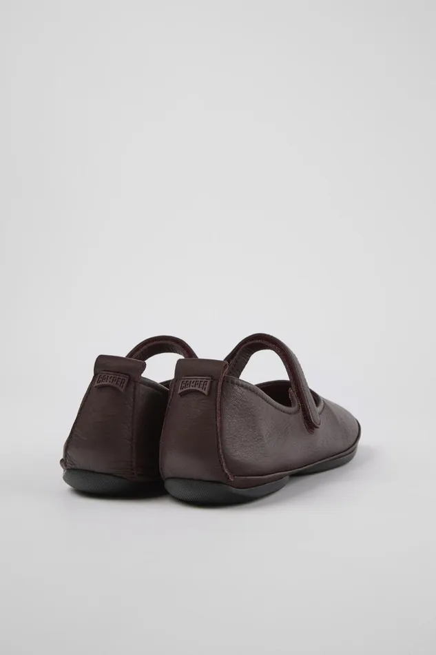 Women Right Burgundy Leather Mary Jane Camper Ballerinas Women Right Burgundy Leather Mary Jane Camper Ballerinas