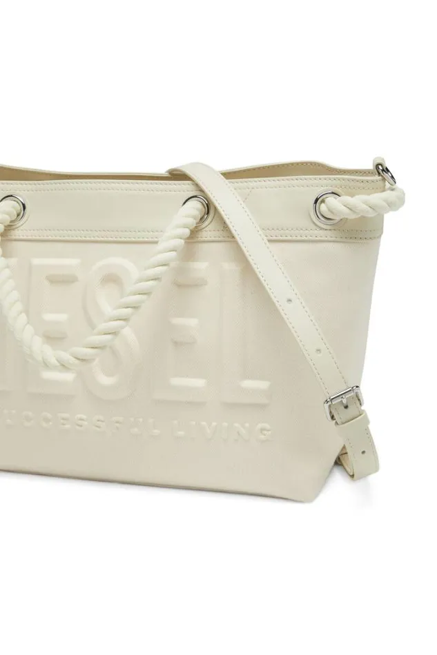 Women Rope Tote M White Diesel Shopping Bags Women Rope Tote M White Diesel Shopping Bags