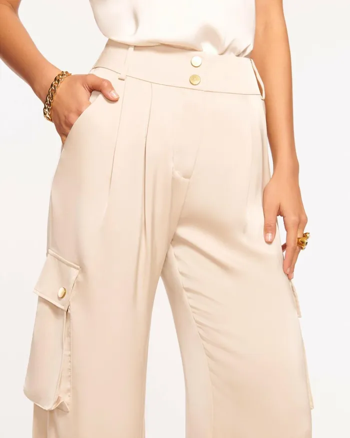 Women Rumer Wide Leg Cargo Pant Ivory Ramy Brook Pants Women Rumer Wide Leg Cargo Pant Ivory Ramy Brook Pants