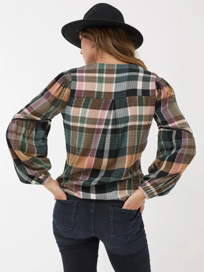 Women Shirts and Blouses Fat Face Multi Lara Check Blouse