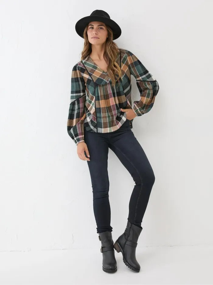 Women Shirts and Blouses Fat Face Multi Lara Check Blouse
