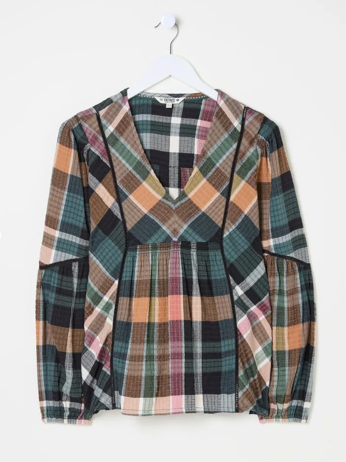 Women Shirts and Blouses Fat Face Multi Lara Check Blouse