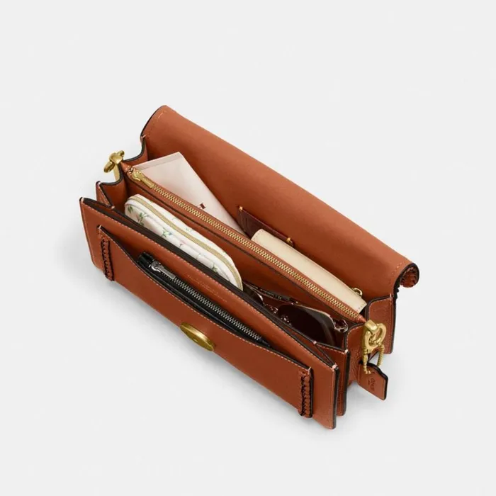 Women Shoulder Bags and Hobos Coach Tabby Shoulder Bag 26 With Braid Brassburnished Amber