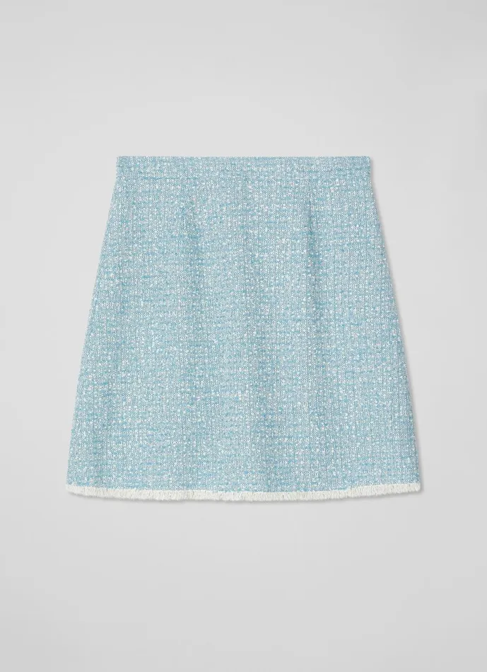 Women Skirts LKBennett Karis Blue Italian Recycled Cotton Blend Tweed Skirt Blue Cream Women Skirts LKBennett Karis Blue Italian Recycled Cotton Blend Tweed Skirt Blue Cream