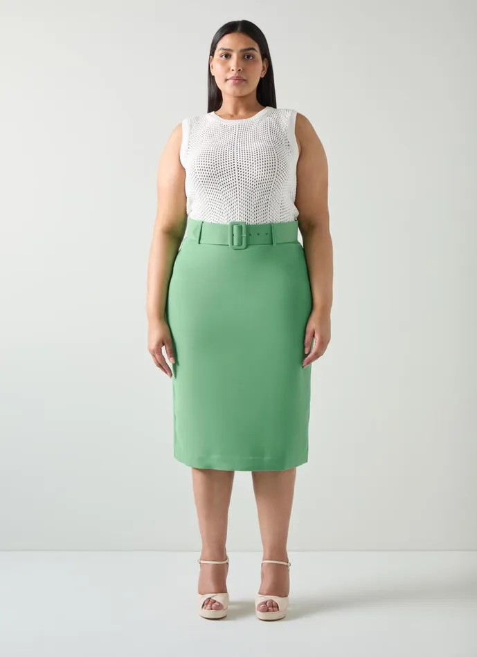 Women Skirts LKBennett Tabitha Green Crepe Pencil Skirt Green Women Skirts LKBennett Tabitha Green Crepe Pencil Skirt Green