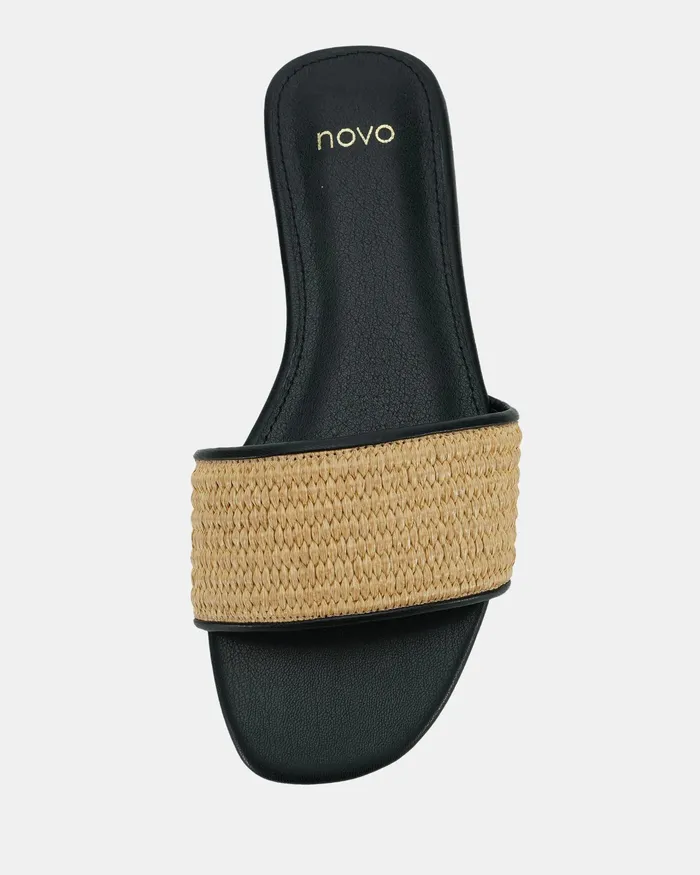 Women Slides NOVO Shoes SADELLA RAFFIA Sandals