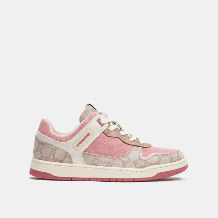 Women Sneakers Coach C201 Low Top Sneaker In Signature Bubblegumstone
