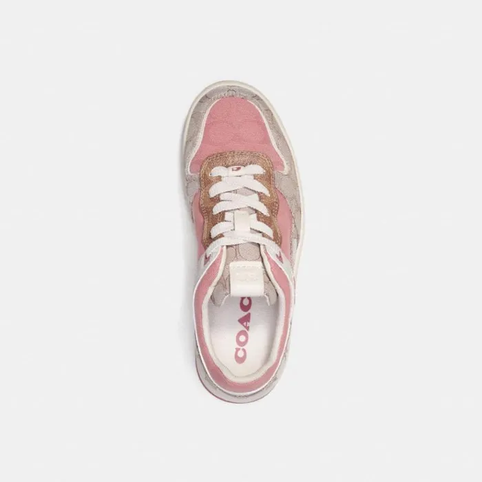Women Sneakers Coach C201 Low Top Sneaker In Signature Bubblegumstone