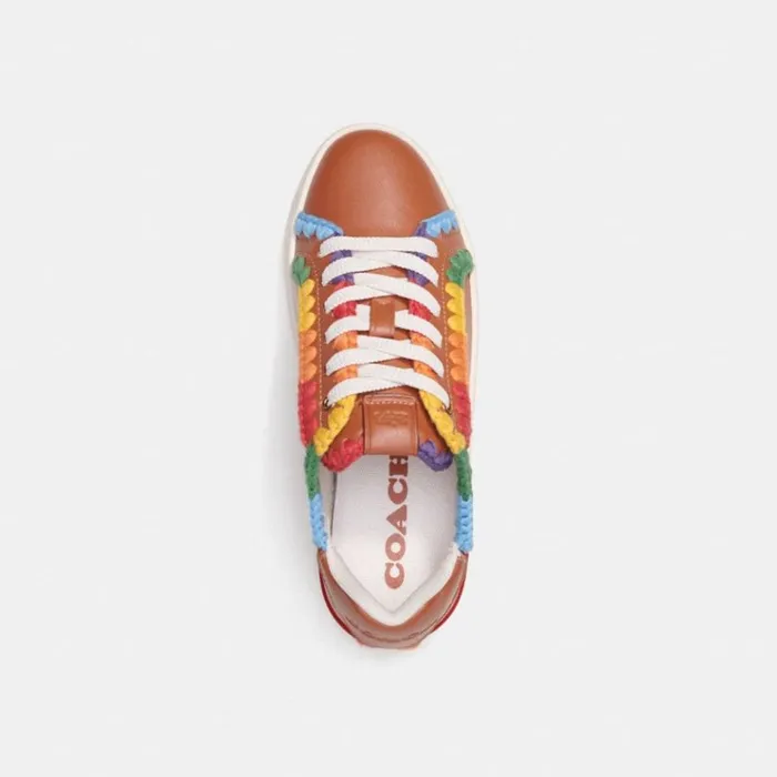 Women Sneakers Coach Lowline Low Top Sneaker With Rainbow Crochet Burnished Amberrainbow Women Sneakers Coach Lowline Low Top Sneaker With Rainbow Crochet Burnished Amberrainbow