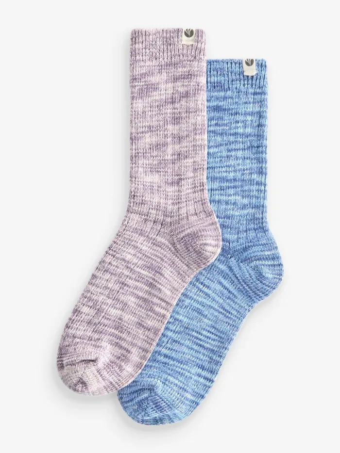 Women Socks and Tights Fat Face Blue 2 Pack Space Dye Socks