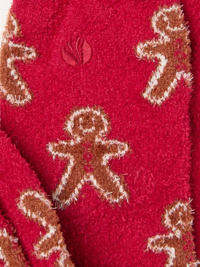 Women Socks and Tights Fat Face Red Gingerbread Cosy Socks