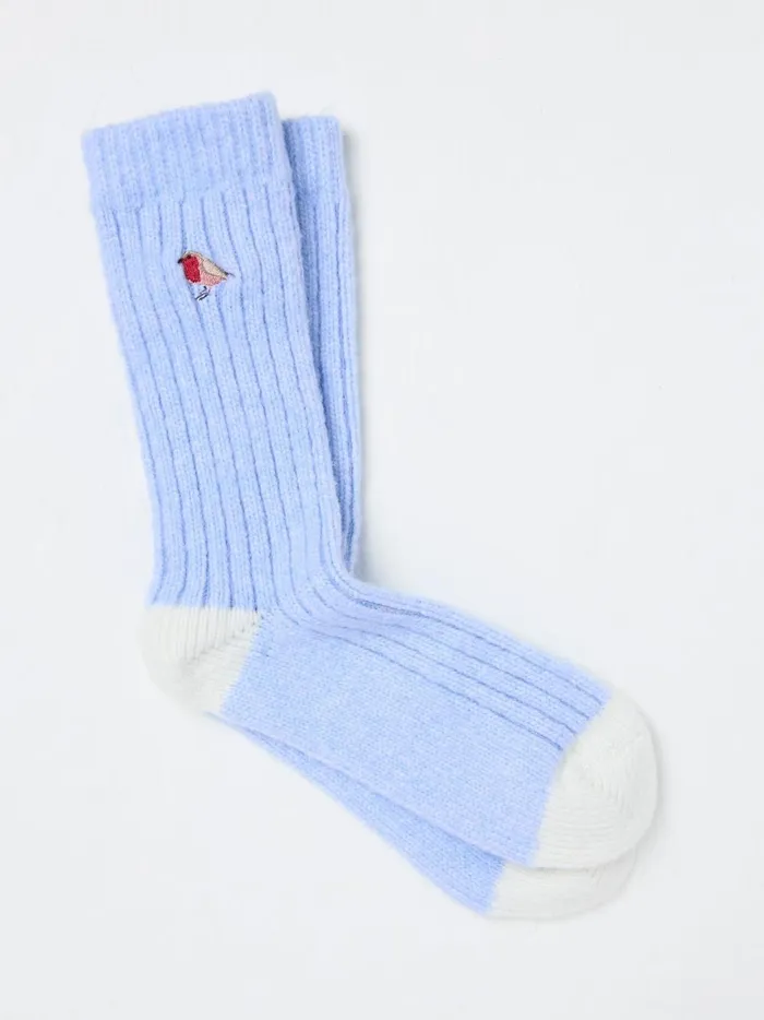 Women Socks and Tights Fat Face Robin Blue Robin Super Soft Socks
