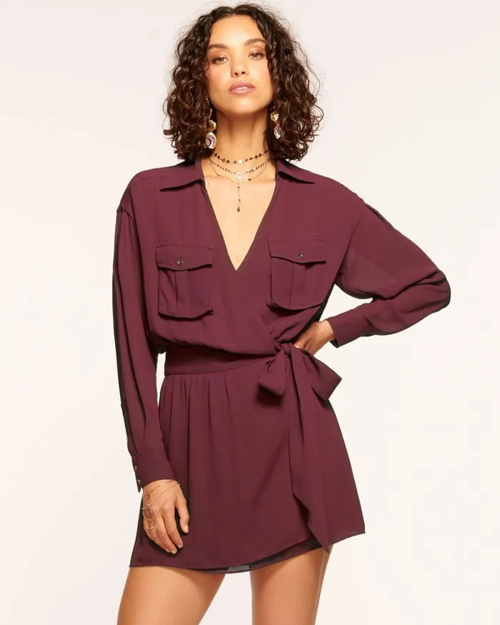 Women Summer Mini Wrap Dress Grey Ramy Brook Dresses Women Summer Mini Wrap Dress Grey Ramy Brook Dresses