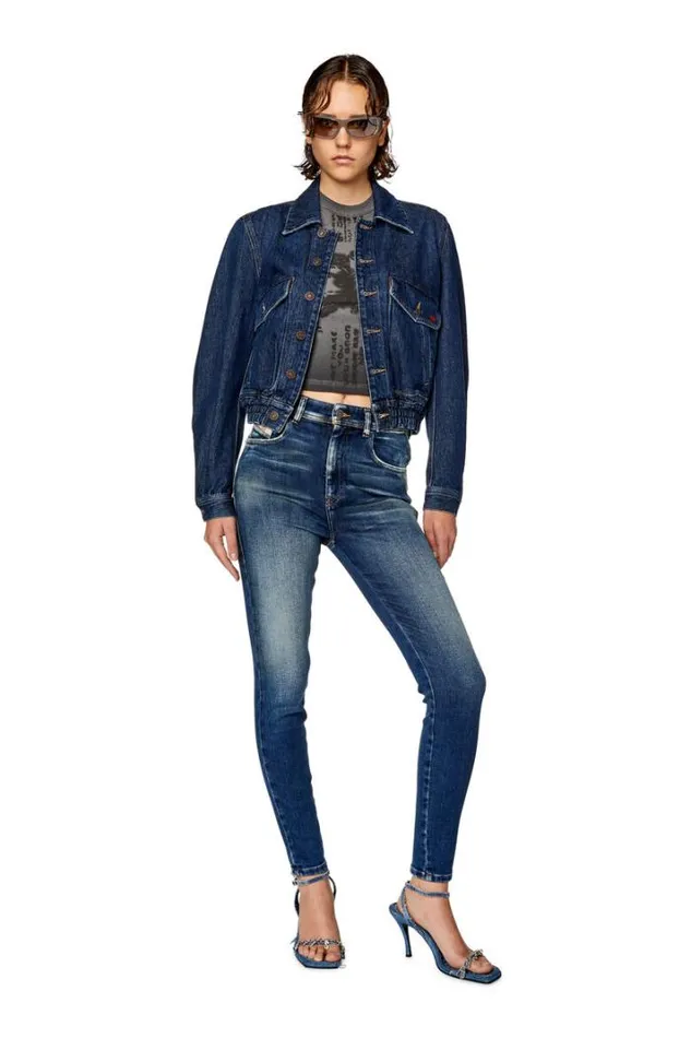 Women Super Skinny Jeans 1984 SlandyHigh 09g90 Dark Blue Diesel Super Skinny