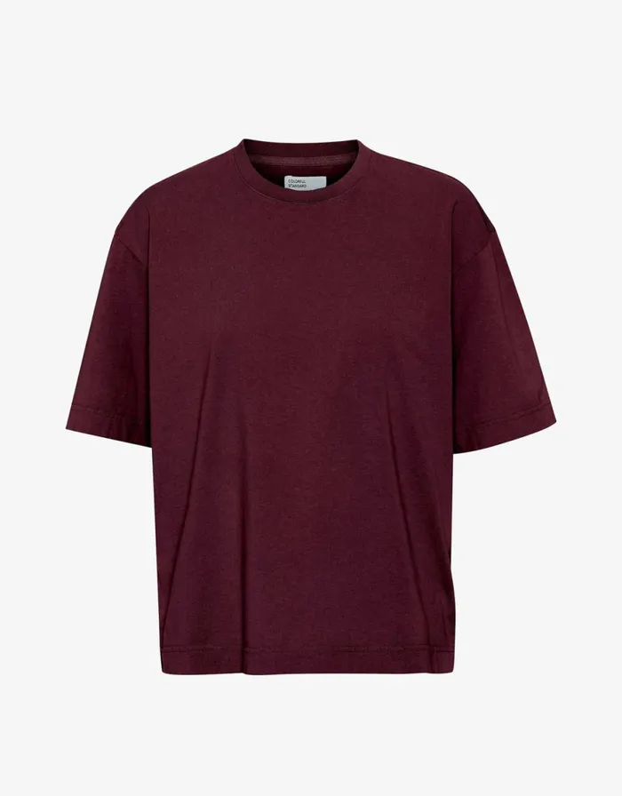 Women TShirts Colorful Standard Oversized Organic TShirt Oxblood Red