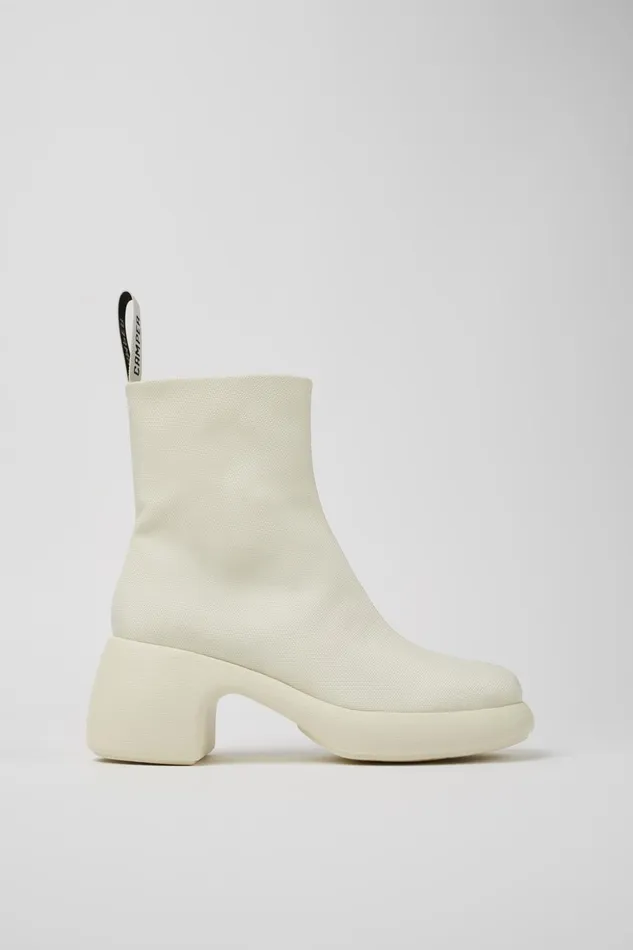 Women Thelma White Textile Boots Camper Ankle Boots Women Thelma White Textile Boots Camper Ankle Boots