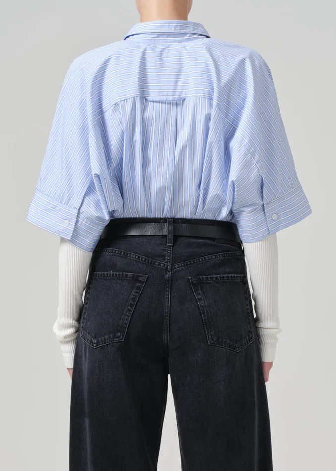Women Tops Citizens Of Humanity Claire Origami Shirt In Melissani Stripe