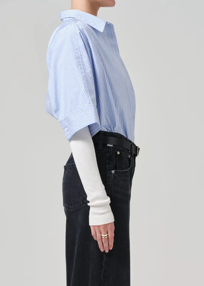 Women Tops Citizens Of Humanity Claire Origami Shirt In Melissani Stripe