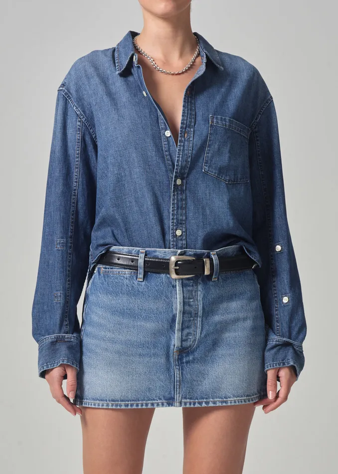 Women Tops Citizens Of Humanity Kayla Shrunken Shirt In Somerset