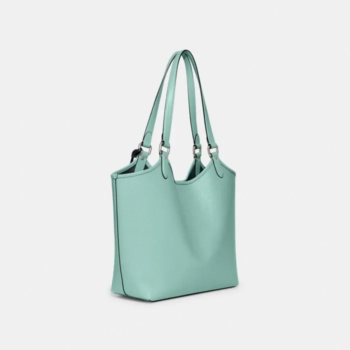 Women Totes and Carryalls Coach Day Tote Silverfaded Blue
