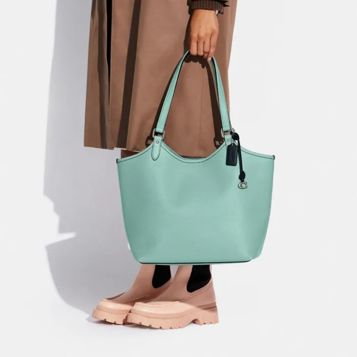Women Totes and Carryalls Coach Day Tote Silverfaded Blue