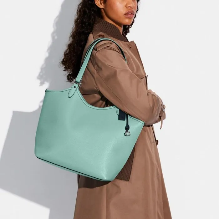 Women Totes and Carryalls Coach Day Tote Silverfaded Blue