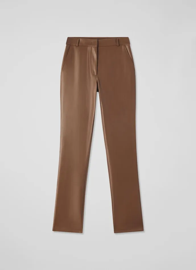 Women Trousers LKBennett Hardy Brown Faux Leather Trousers Conker Women Trousers LKBennett Hardy Brown Faux Leather Trousers Conker