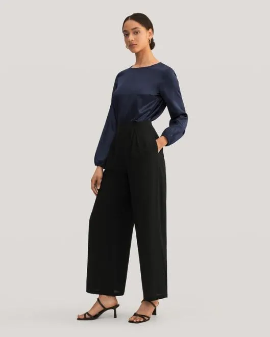Womenx27s 100 Pure Silk Wide Leg Pants US Online Women Lilysilk Essentials